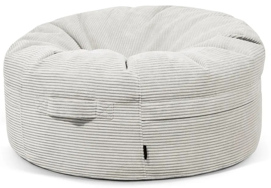 Кремав пуф от рипсено кадифе Roll 105 – SLOWDOWN