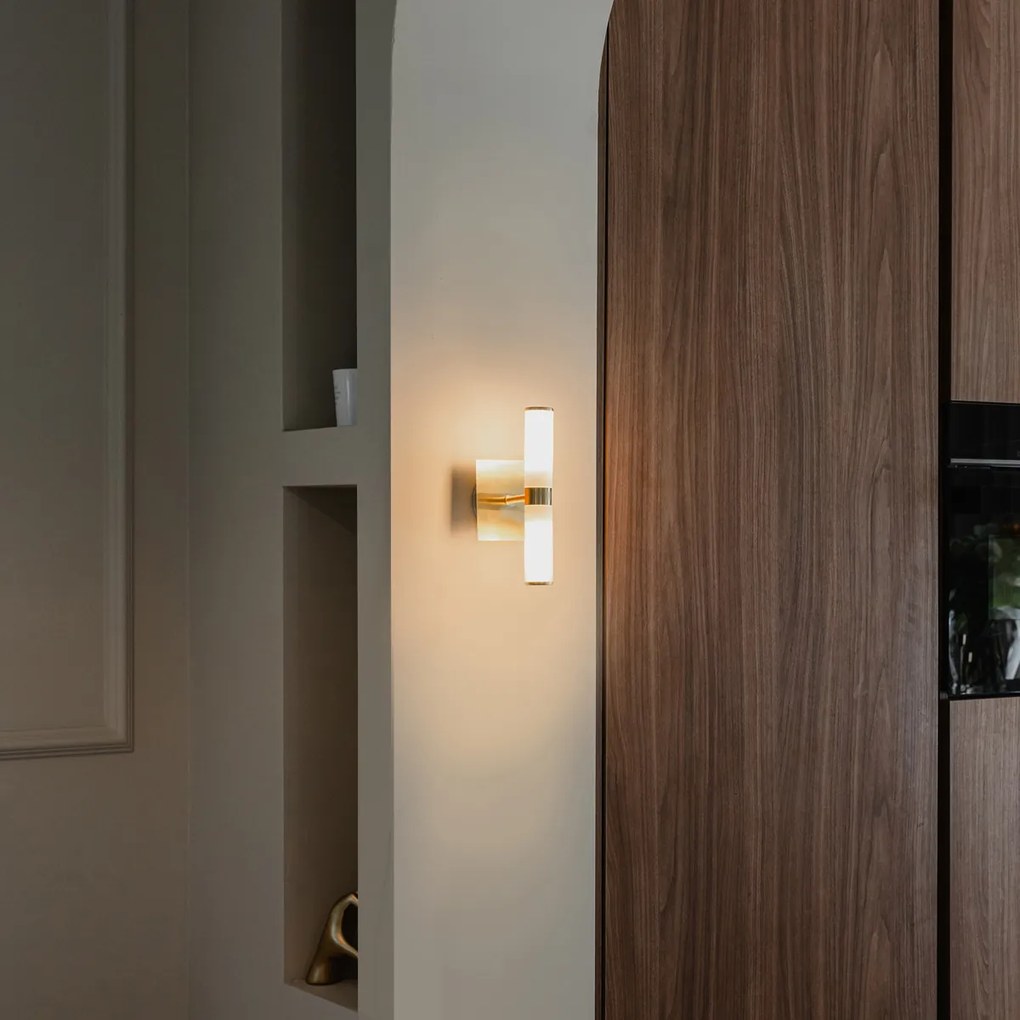 Смарт стенна лампа за баня златиста IP44 2 светлини вкл. 2 Wifi G9 - Bath