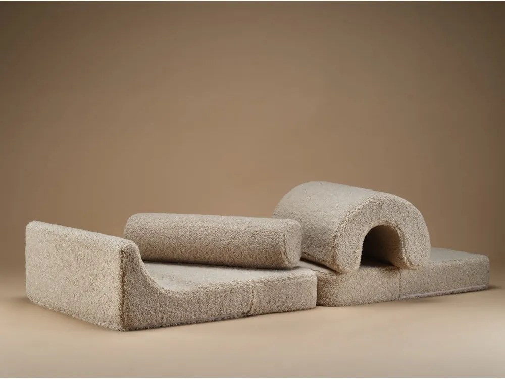 Светлокафяв детски стол от букле Flipster – Wigiwama