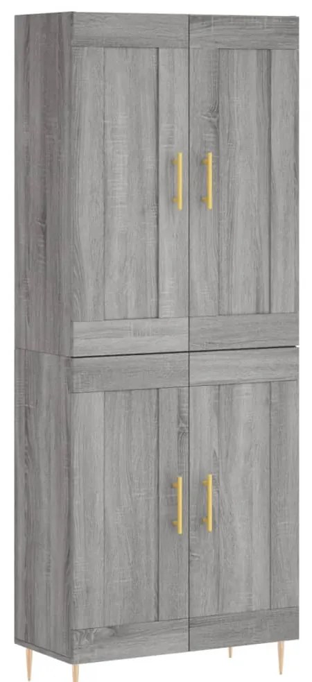 3199679 vidaXL Висок шкаф, сив сонома, 69,5x34x180 см, инженерно дърво