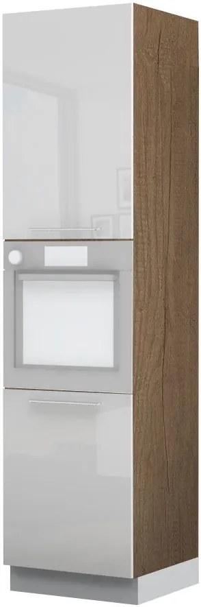 Висок подов шкаф за фурна Raval K23-60-2KR-Fusiko dark - White glossy