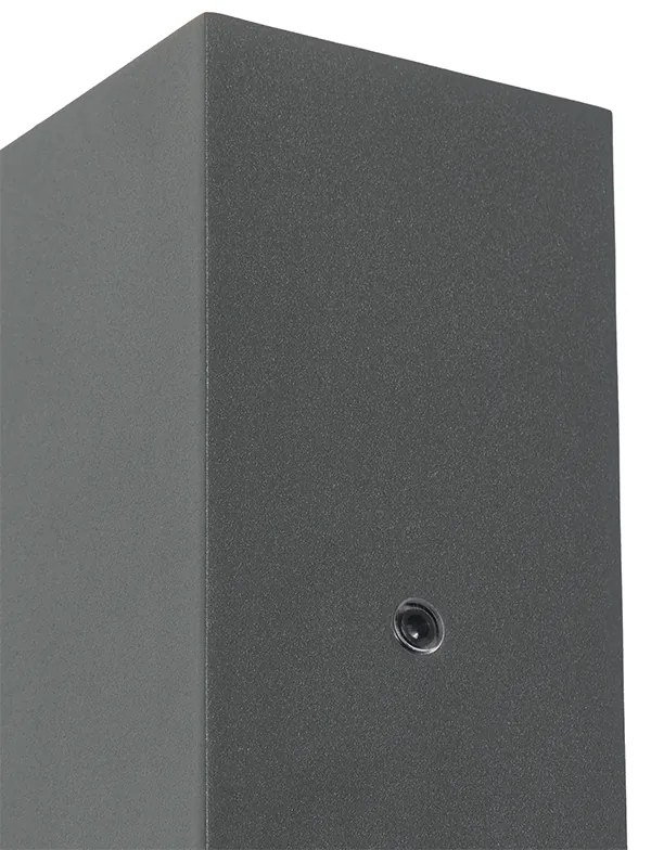 Стенен аплик сив 2-светлина IP44 със сензор за здрач - Baleno