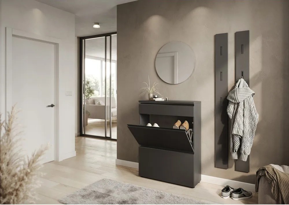 Антрацитна стойка за обувки 80x107x29 cm Baldone – Germania