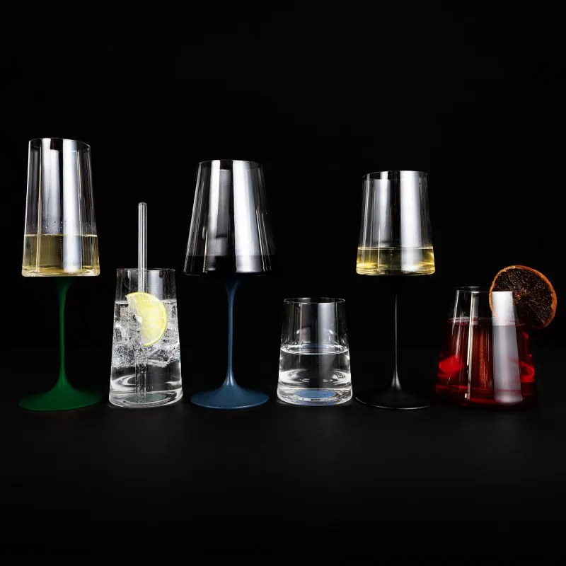 Комплект 2 бр кристални чаши за червено вино Trebonn SplitGlass 2025111, 450 мл, Ø9.2x10.5 см, Модулна система, Червен
