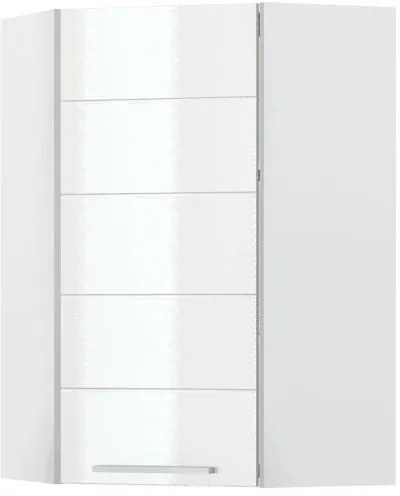 Висящ ъглов шкаф Hudson V9-UG-1K-White - White glossy