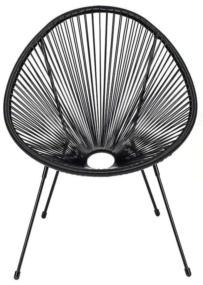 Черен градински стол от изкуствен ратан Avocado - Bonami Selection