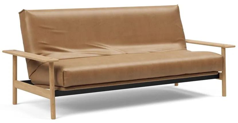 Кафяв сгъваем диван от изкуствена кожа 230 cm Balder – Innovation