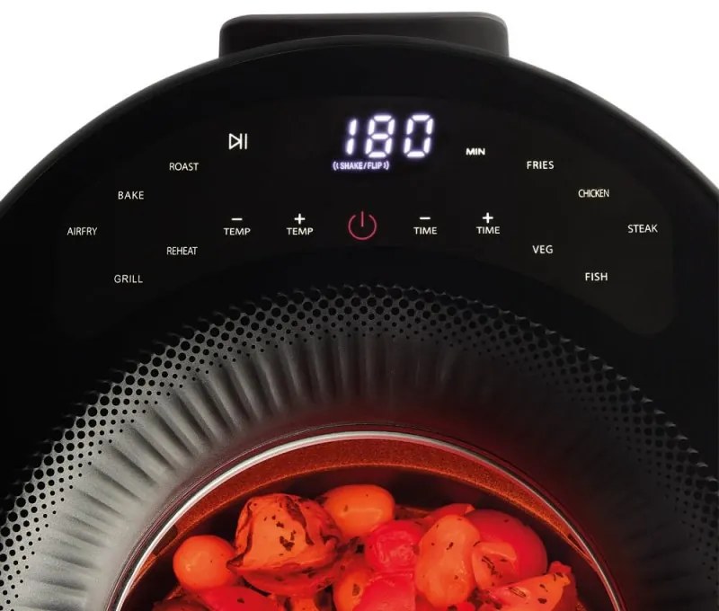 Фритюрник с горещ въздух Russell Hobbs SatisFry Panoramic 27420-56, 1650W, 5.5 л, 10 програми, Дигитален LED дисплей, Термостат, Таймер, Черен