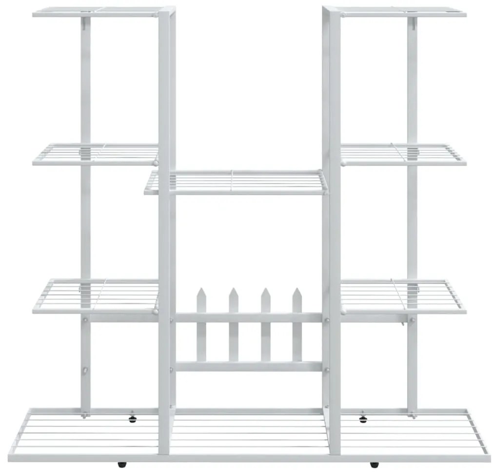 Стойка за цветя, 94,5x25x89 см, бяла, желязо