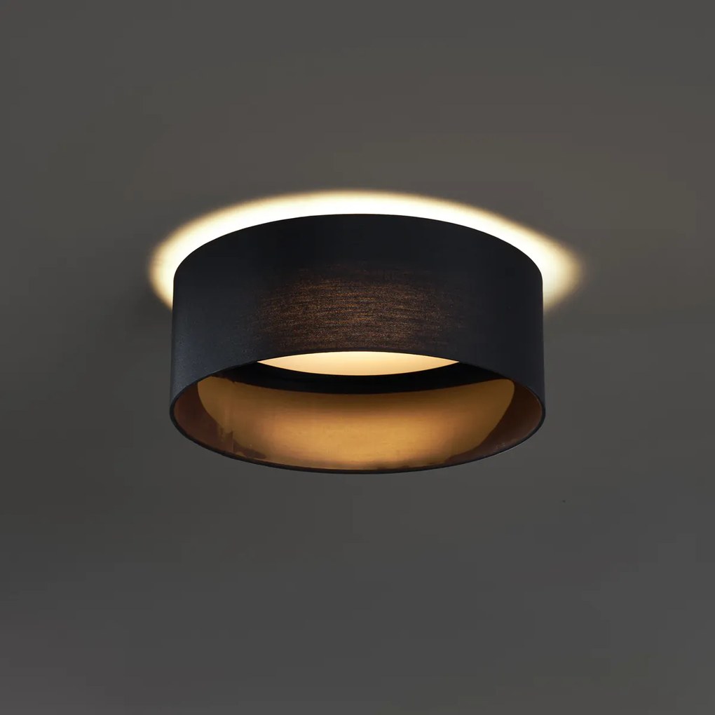 Модерна таванна лампа черна прозрачна 40 см вкл. LED 3-степенно димиране - Sue