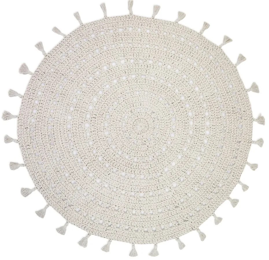 Кремав детски килим ø 120 cm Nila Ecru – Nattiot