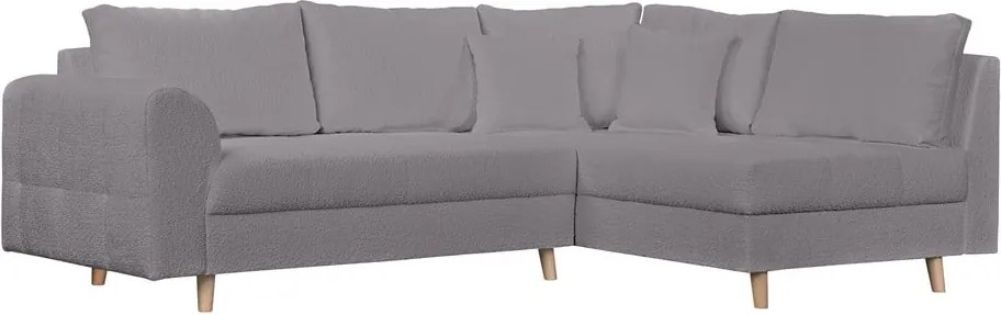 Тъмносив ъглов диван от плат букле (десен ъгъл) Ariella - Ropez