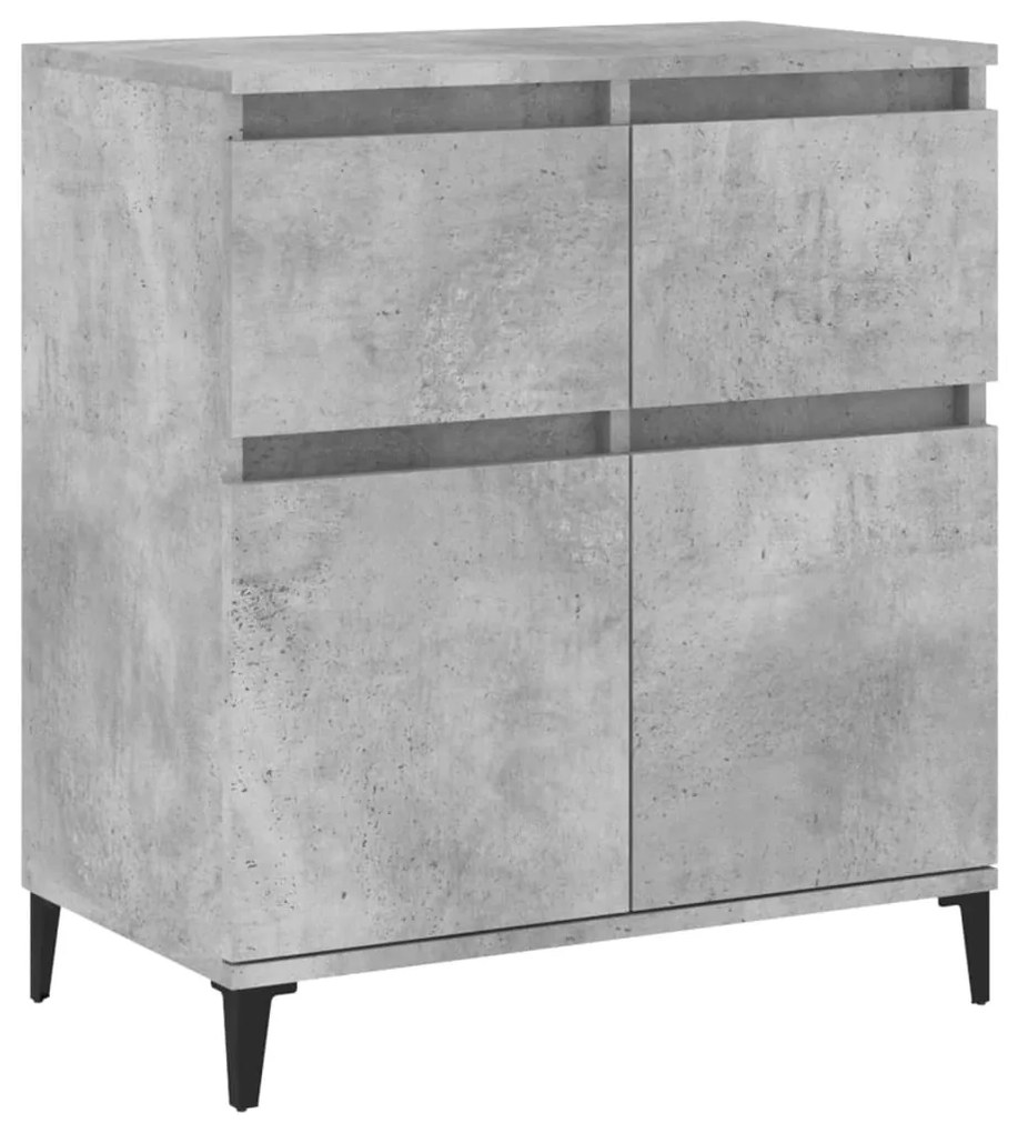 819688 vidaXL Сайдборд, бетонно сив, 60x35x70 см, инженерно дърво