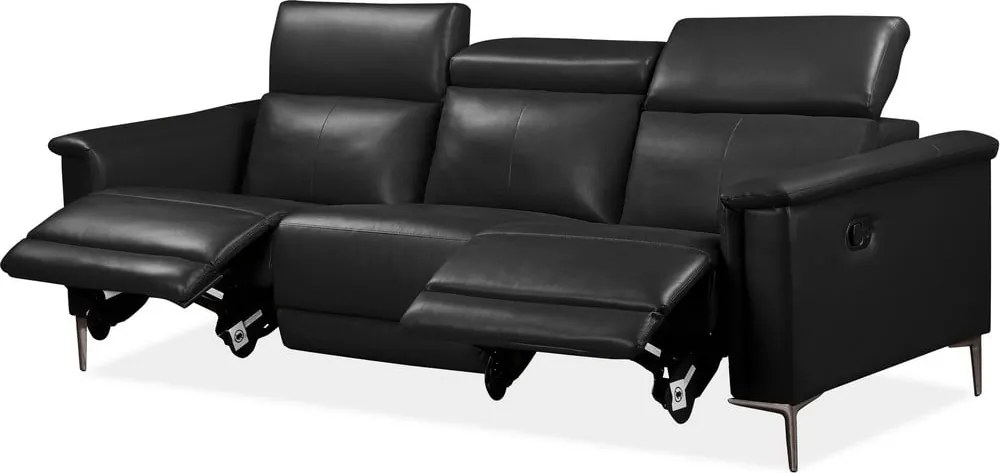 Черен диван от изкуствена кожа 222 cm Lund – Støraa