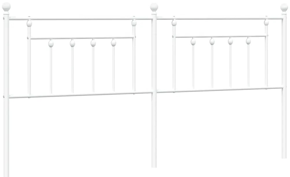 353624 vidaXL Метална резервна табла за легло, бяла, 200 см