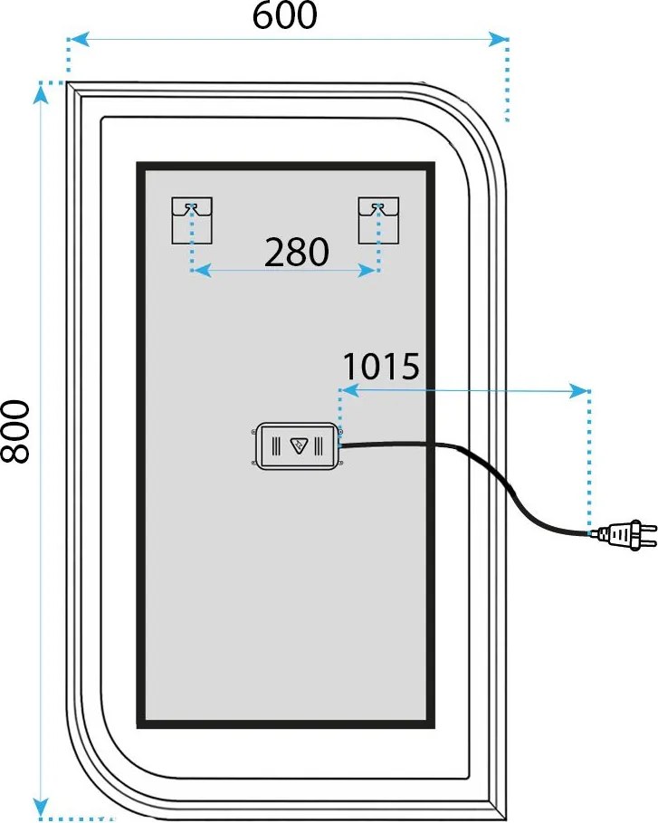 Огледало LED ZONE 80X60 BLACK