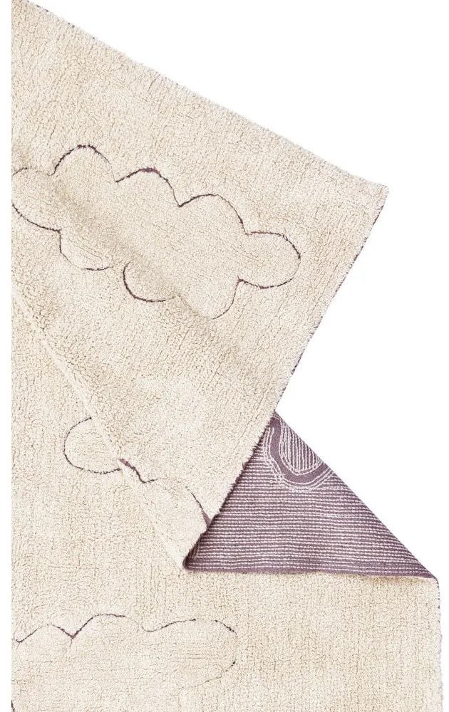 Кремав ръчно изработен памучен детски килим подходящ за пране 90x130 cm Clouds – Lorena Canals