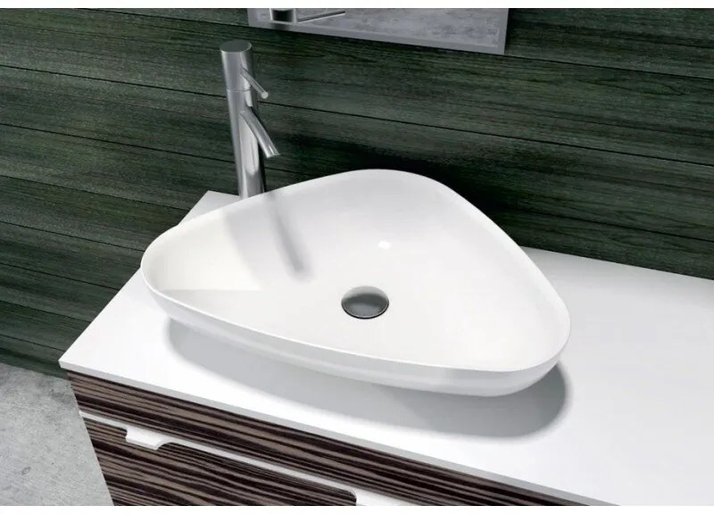 Мивка за баня ICB 686W, монтаж върху мебел, iStone, бял, 60x42x13.2см