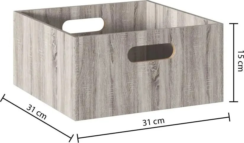 Кутия за съхранение 5five Mix & Modul, Дърво, 31x15 cm - Сив