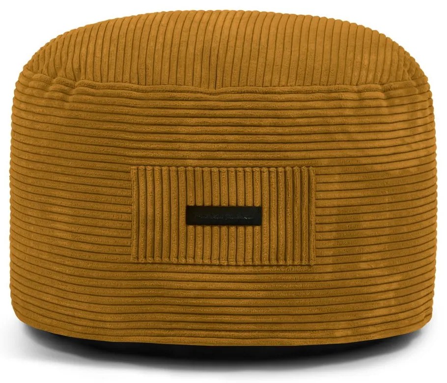 Табуретка от рипсено кадифе в цвят горчица Om 60 – SLOWDOWN