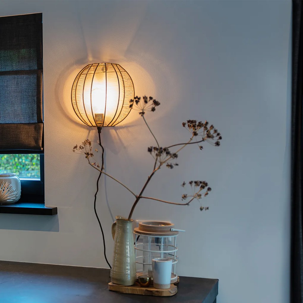 Индустриален стенен аплик бронз с черен - Dong