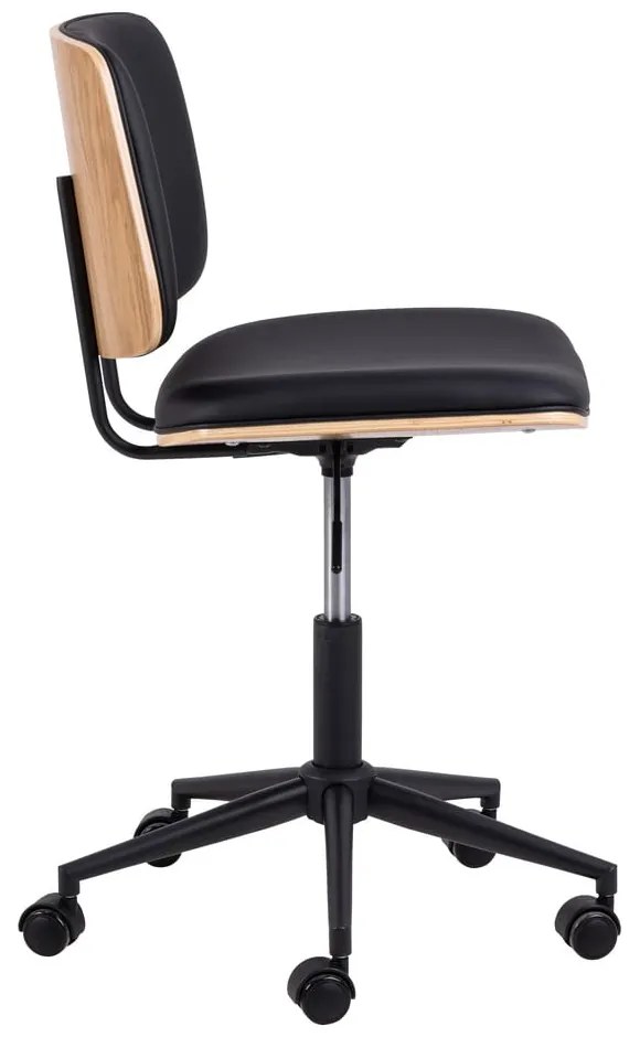 Черен офис стол от имитация на кожа Owen – Actona