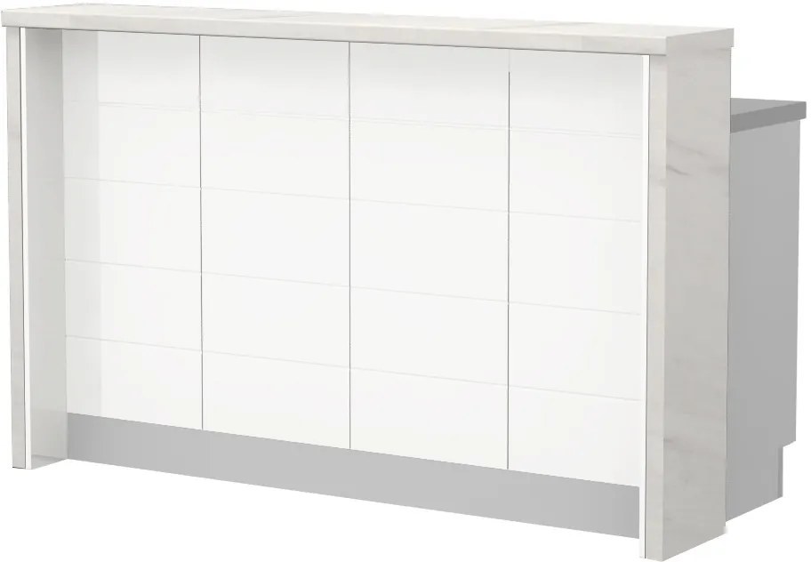 Островна кухненска пейка Hudson-Length: 160 cm.-White-White Marble