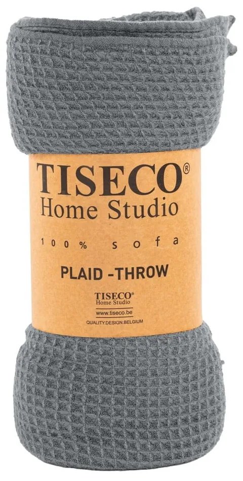 Сива покривка за легло Mini Waffle, 130 x 170 cm - Tiseco Home Studio