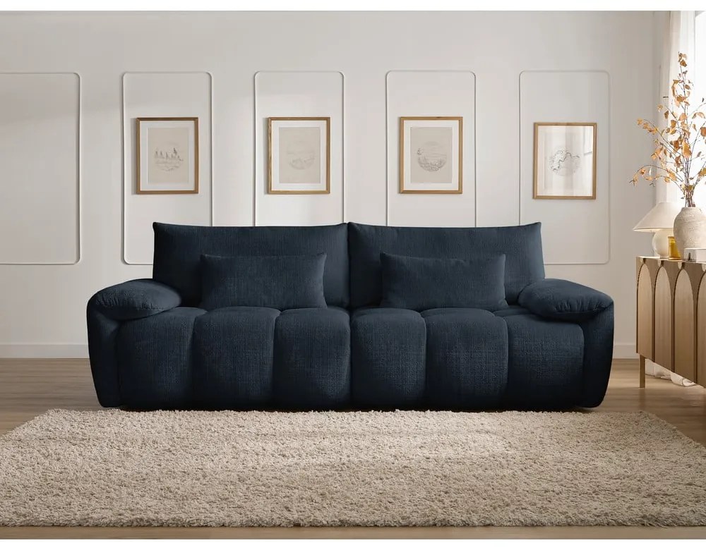 Тъмносин шенилов диван 264 cm Ivane – Bobochic Paris