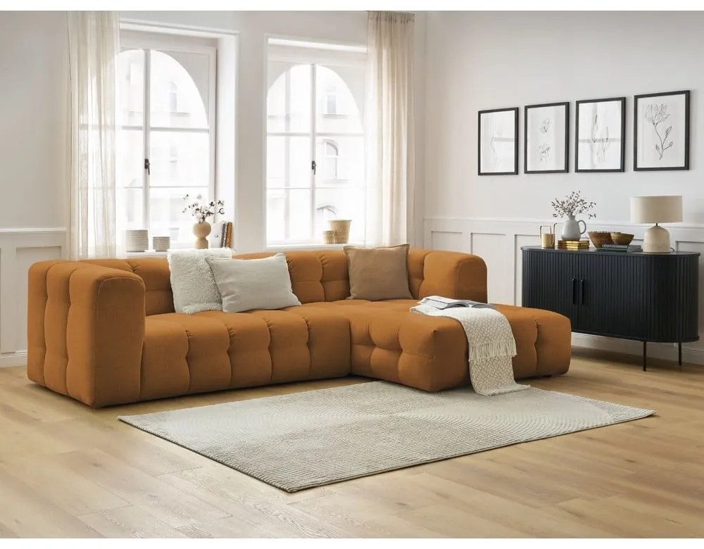 Ъглов диван в цвят жълта охра (десен ъгъл) Cloud – Bobochic Paris