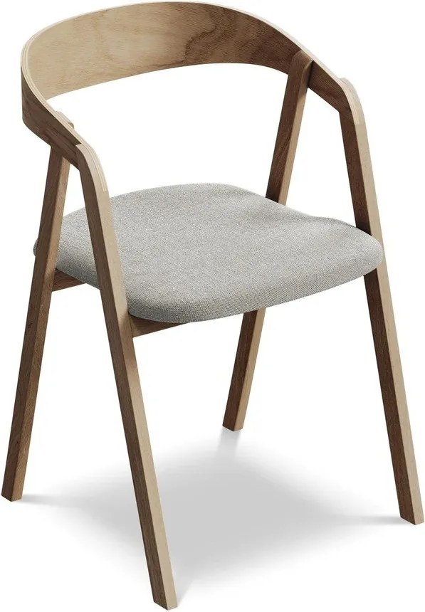 Светлосив трапезен стол от масивна дървесина Erika – Makamii