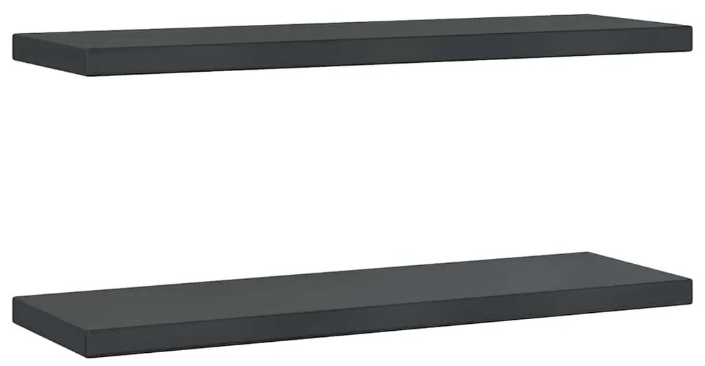 30292 vidaXL Стенни рафтове 2 бр 75x23,5x3 см черни неръждаема стомана
