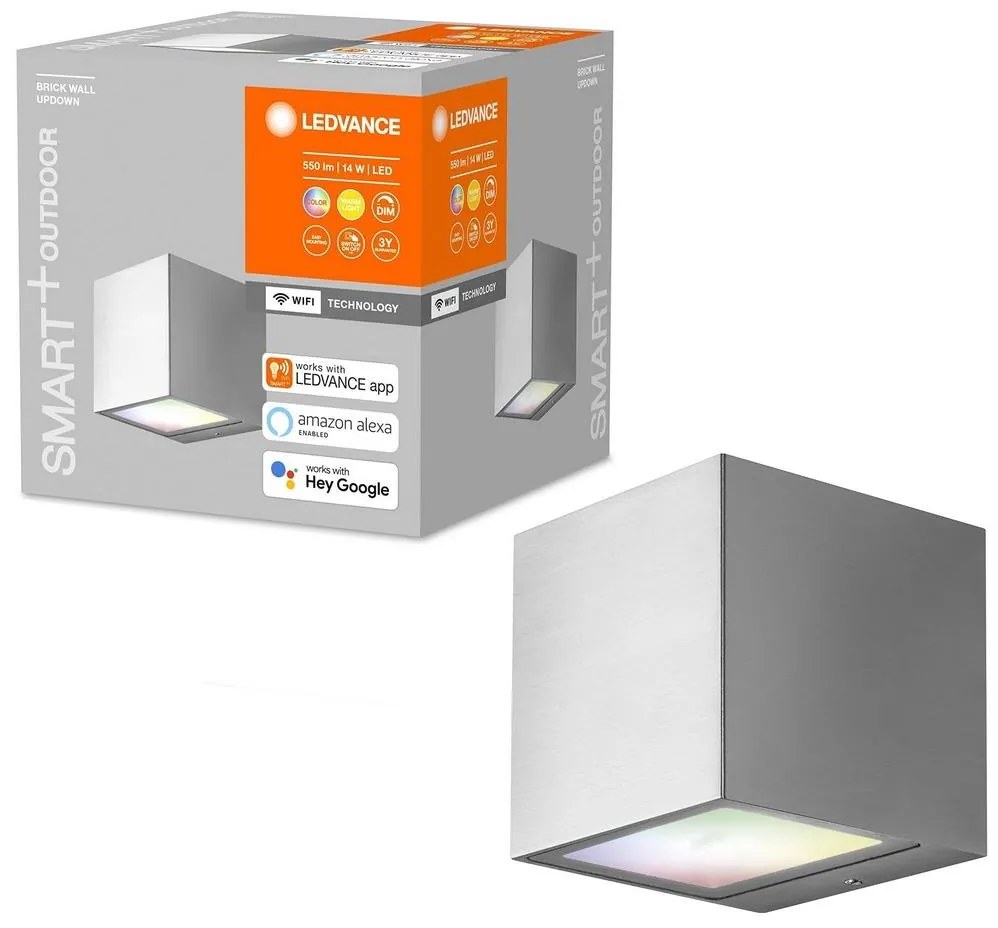 Ledvance - LED RGBW Димируем екстериорен аплик BRICK LED/14W/230V Wi-Fi IP44