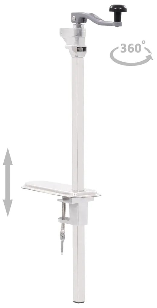 Отварачка за консерви, сребриста, 70 см, алуминий и инокс