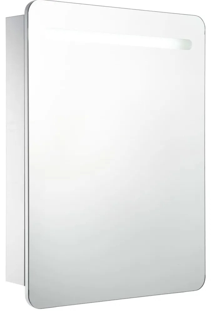 285118 vidaXL LED шкаф с огледало за баня, 60x11x80 см