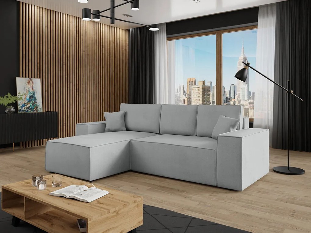 Ъглов диван Malaga mini II-Gkri Anoixto-Left