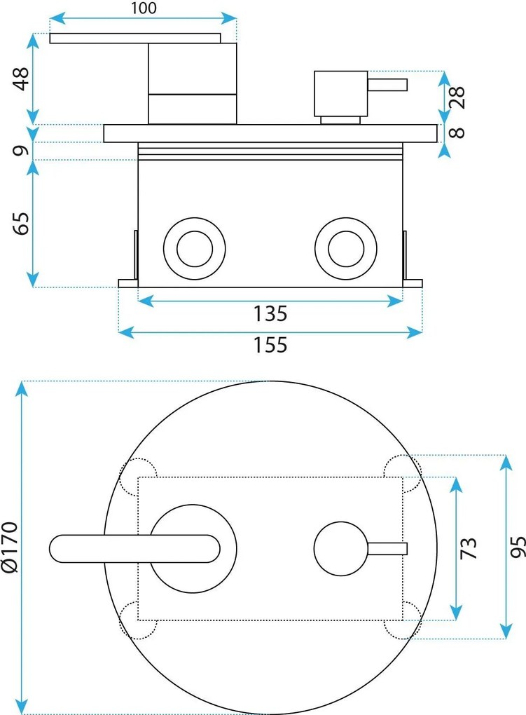Душ система за вграждане Rea Ontario Brush Copper + BOX