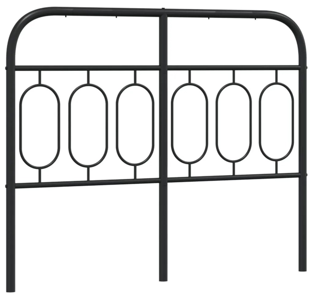 377148 vidaXL Метална резервна табла за легло, черна, 120 см
