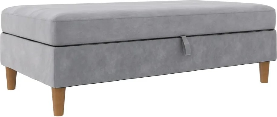 Светлосива кадифена табуретка Lilly – Støraa