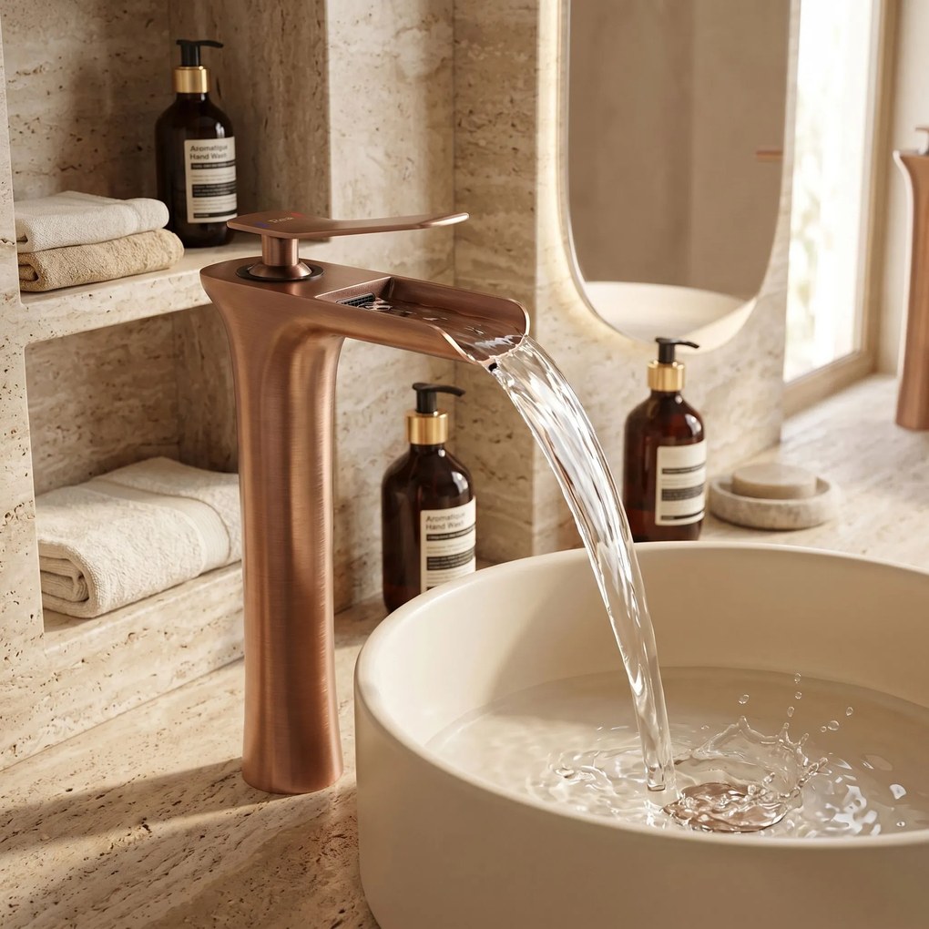 Смесител за мивка Rea Laguna Brush Copper high