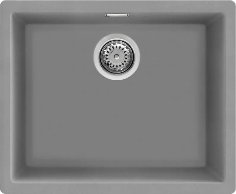 Кухненска мивка за под плот SMEG Quadra VZP56CT, 56 см, Антибактериална, Устойчива на надраскване и UV, Сив