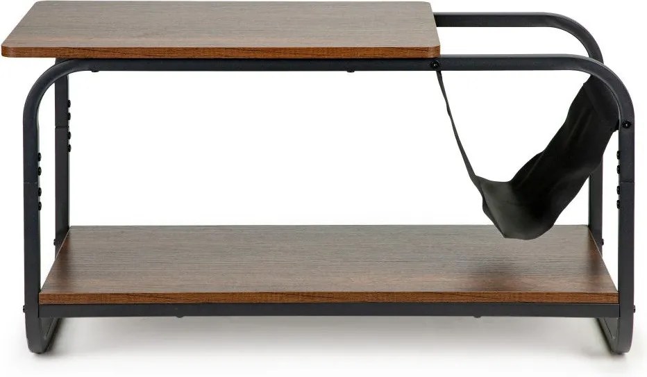 Холна маса с поставка за списания, Modernhome, 2 Mdf нива, метална конструкция, лофт стил