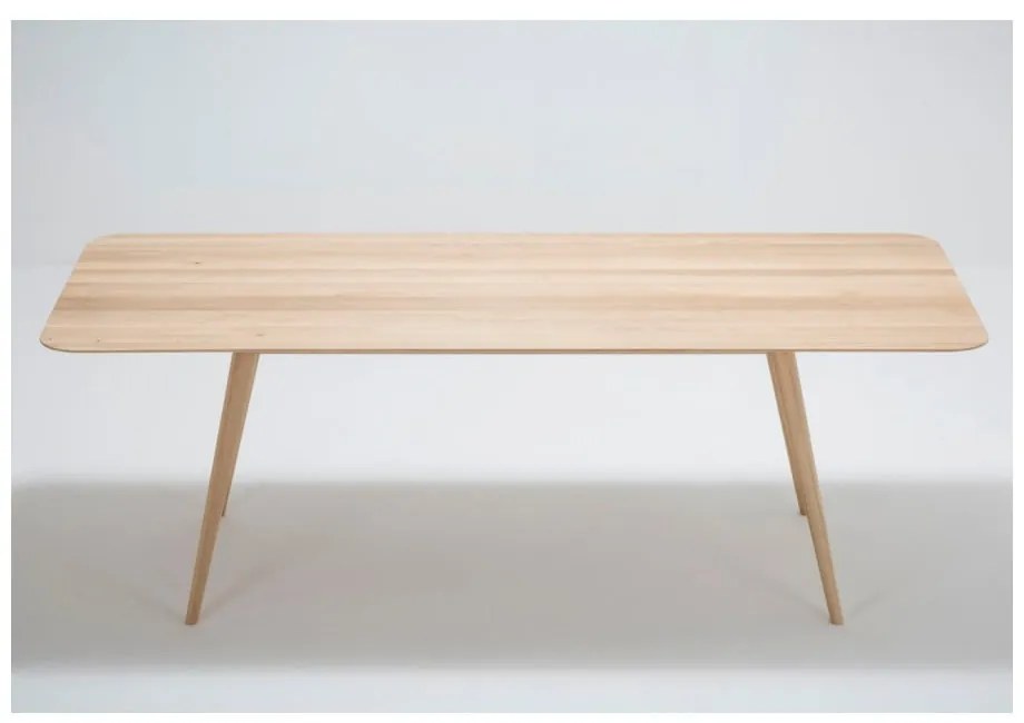 Трапезна маса от масивна дъбова дървесина , 220 x 90 cm Stafa - Gazzda