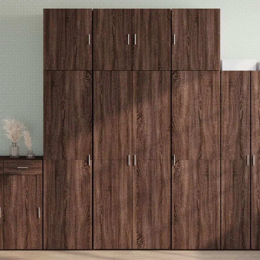 Sonata H Висок шкаф, кафяв дъб, 80x42,5x249 см, инженерно дърво