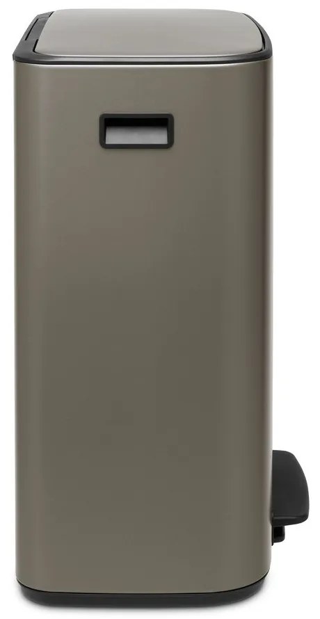 Сиво стоманено кошче за боклук за рециклиране с педал 60 l Bo – Brabantia