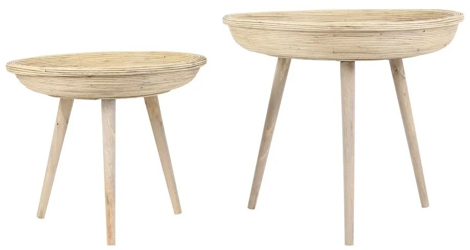 Ратанови кръгли странични масички в комплект от 2 бр. ø 56 cm Colon – Light &amp; Living