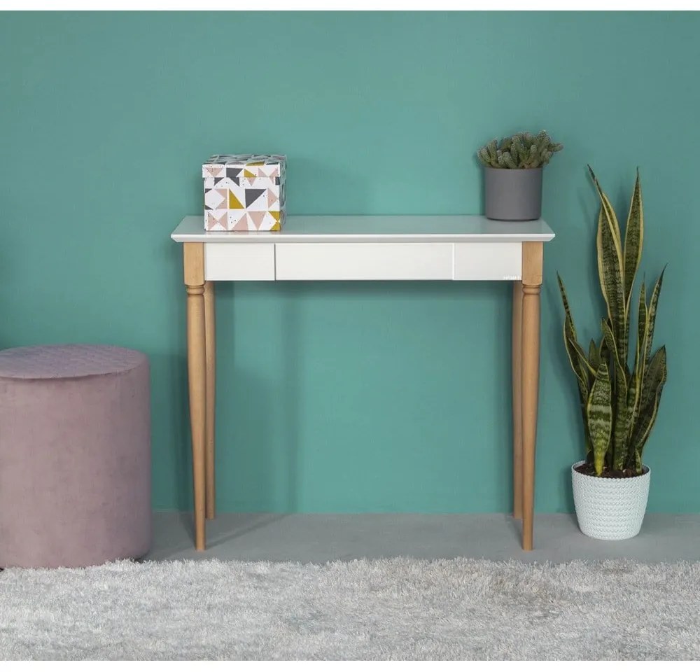 Бяла работна маса Mamo, ширина 65 cm - Ragaba