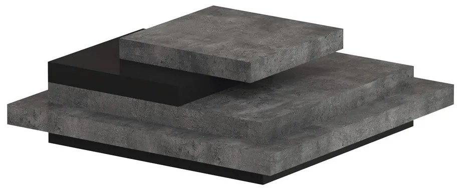 Сива масичка за кафе в бетонен декор 110x110 cm Slate - TemaHome