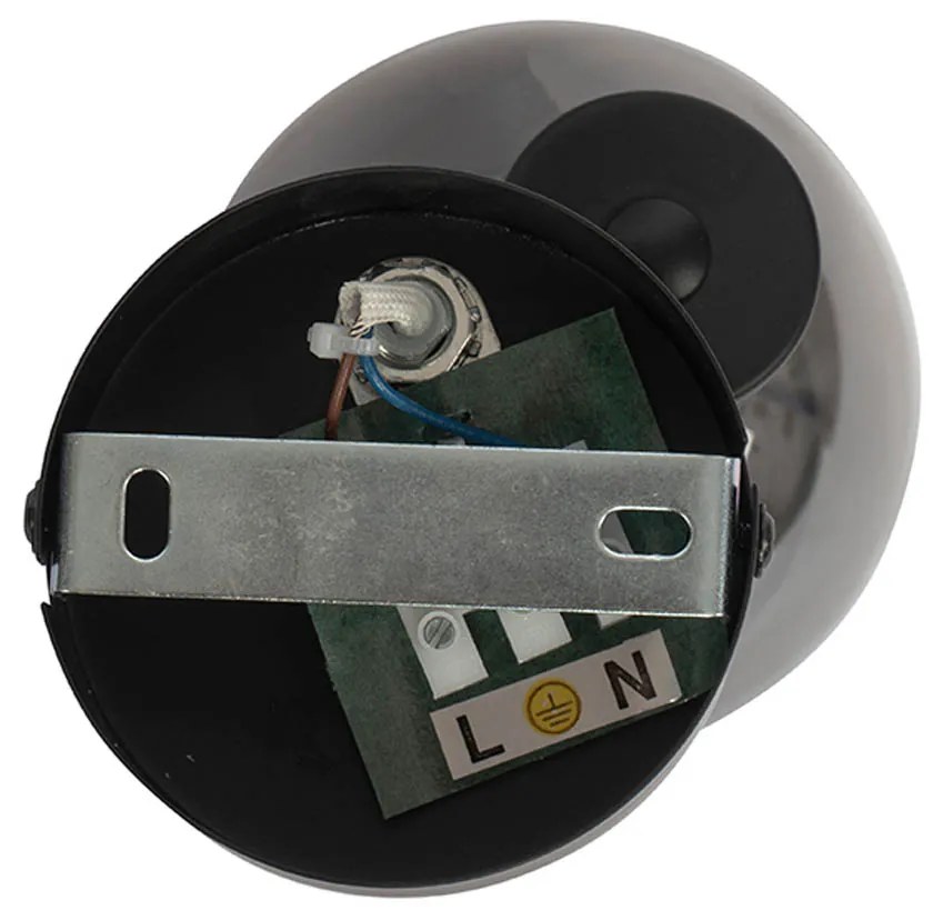 Интелигентен таванен прожектор черен с димно стъкло с Wifi P45 - Vidro