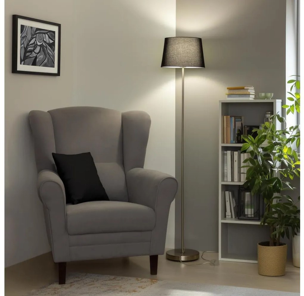 Brilagi - LED подова лампа CERIA 1xE27/40W/230V Ø 30 см черна/матов хром